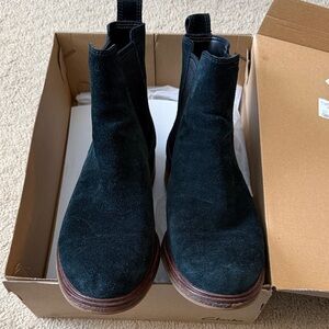 Clarks Women's Black Suede Ankle Boots